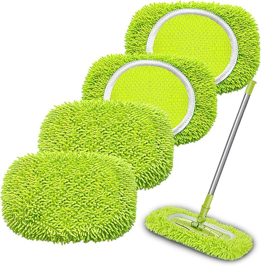 Reusable Mop Pads Refill Compatible with Swiffer Sweeper Mop, Microfiber Wet Mopping Cloths for Floor Cleaning , Ideal for Home Cleaning Washable Floor (4)