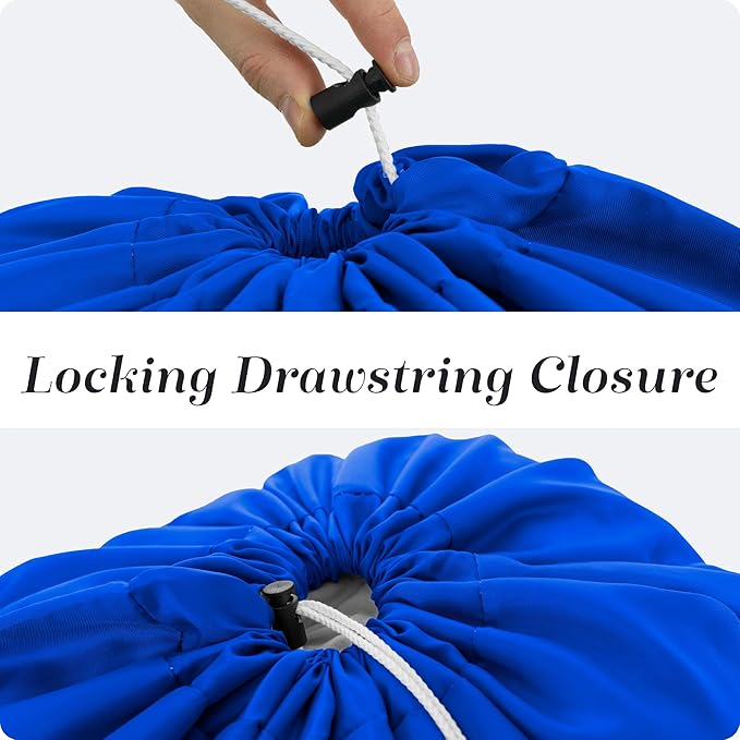 Nylon XL Laundry Bag - Locking Drawstring Closure, Machine Washable, These Large Bags Will Fit a Laundry Basket and Strong Enough to Carry up to Two Loads of Clothes (Royal Blue | 30" x 40")