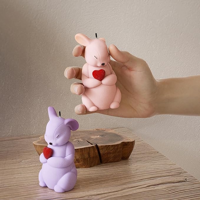Rabbit Heart Dragon Animal Resin Mold for Casting, Candle Making, Home Decor - 3D Silicone Molds