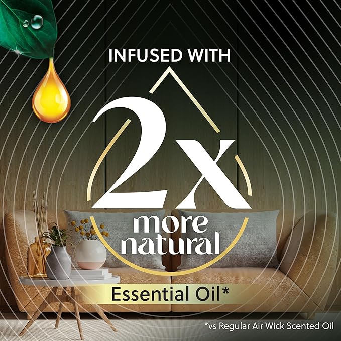 Air Wick Plug In Scented Oil Refills, Sweetgrass + Sandalwood, Air Fresheners for Home Long Lasting, Room Fresheners,Air Freshener Plug In, Essential Oils, Home Essentials for Small&Large Spaces,5 ct