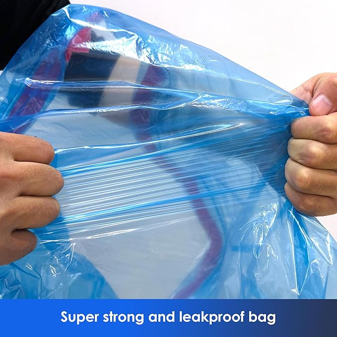 13 Gallon Recycling Trash Bags, Unscented 200 Count Drawstring Tall Kitchen Garbage Bags, Pre-Separated, Ultra Strong, Leakproof, Sturdy, Translucent Blue