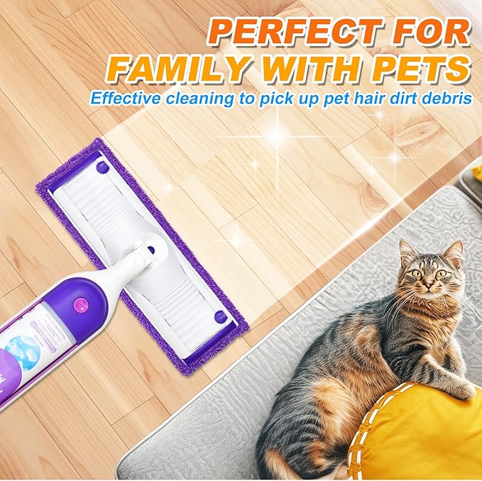 Reusable Power Mop Pads Compatible with Swiffer Power Mop, MyKEEPOW Power mop Refills Pads for Floor Cleaning, 5 Packs