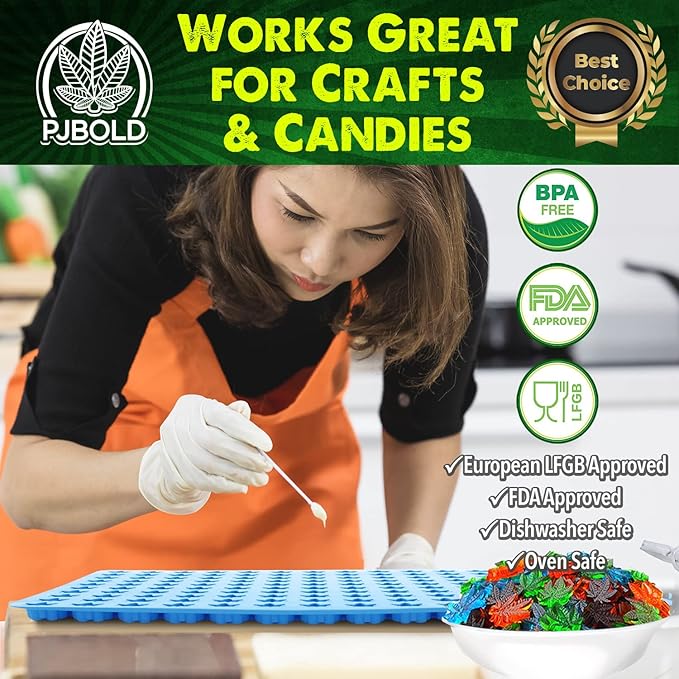 Marijuana Leaf Silicone Candy Mold - Half Sheet