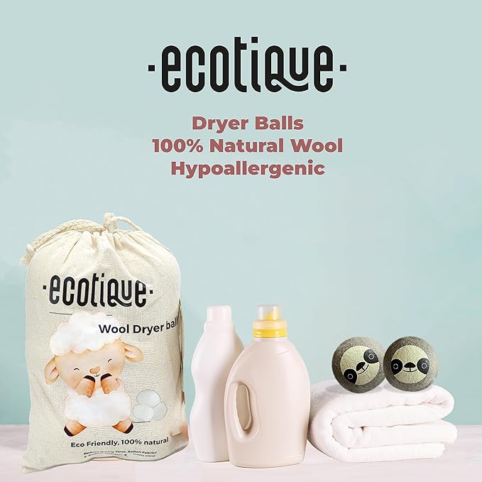 Wool Dryer Balls 6-Pack XL 100% New Zealand Wool Reusable for 1000+ Loads Baby-Safe Chemical-Free Natural Fabric Softener Reduces Drying Time Wrinkles Static Dryer Sheet Alternative