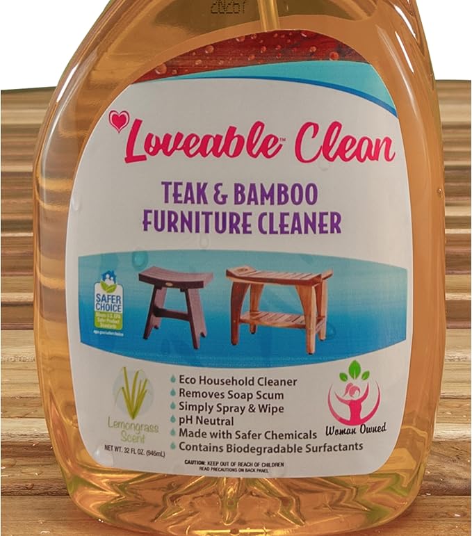 EcoDecors Teak Cleaner Protective Teak Wood Restorer Eco Household Wood Furniture Cleaner Spray bottle For Hardwood & Bamboo Furniture – Certified EPA Safer Choice - 32 oz