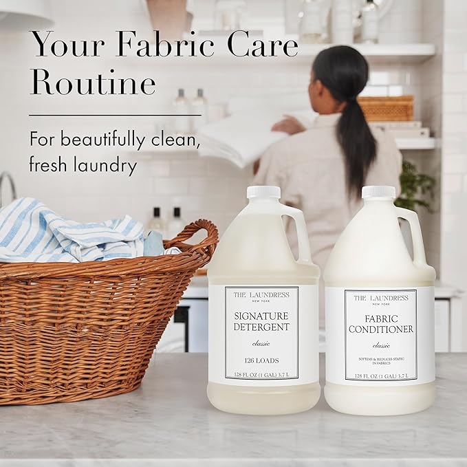 The Laundress Luxury Laundry Detergent, Gallon Pump, 126 Loads, Scented Signature Classic Fragrance, Concentrated Triple Enzyme Deep Cleaning and Targeted Stain Remover, 96% USDA Biobased Product