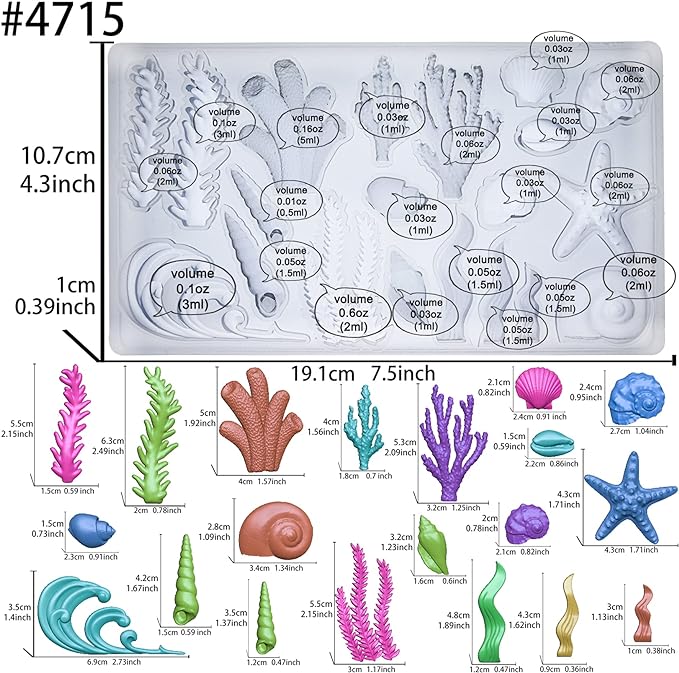 Sea Creature Mold for Polyclay Air Dry Clay Plaster