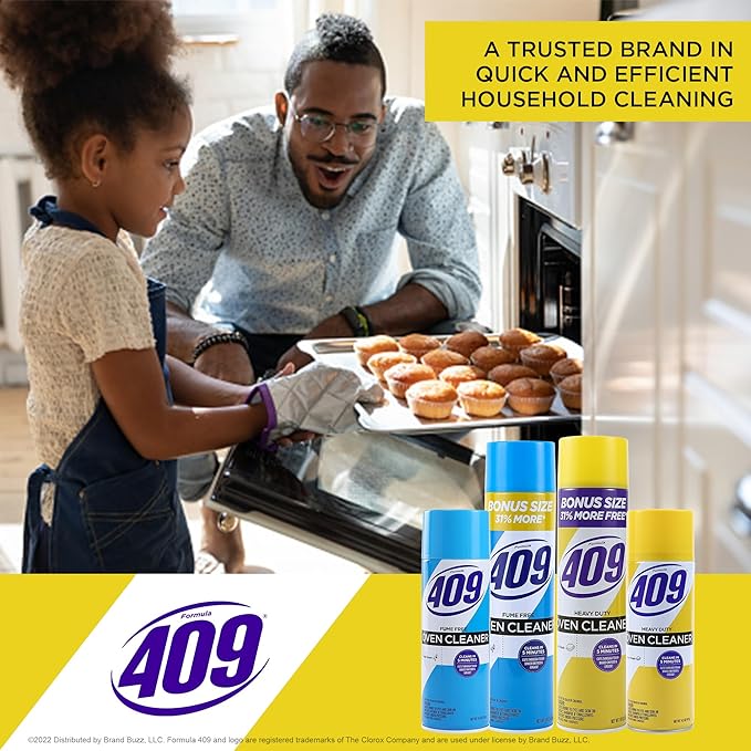 Formula 409 Heavy Duty Spray-On Oven Cleaner, Lemon Scent - Grill and Stove Top Cleaner Cuts Through Grease & Grime on Contact, A Powerful Clean You Can Trust, 14.5 Oz