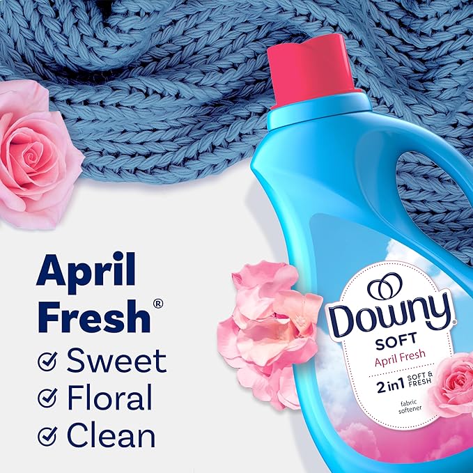 Downy Fabric Softener Liquid, April Fresh Scent, 44 fl oz, 60 Loads