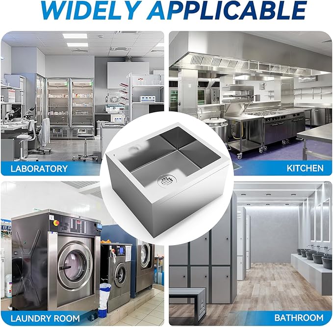 TONGMO Stainless Steel Floor Mop Sink Mop sink | 19" x 22" x 12"