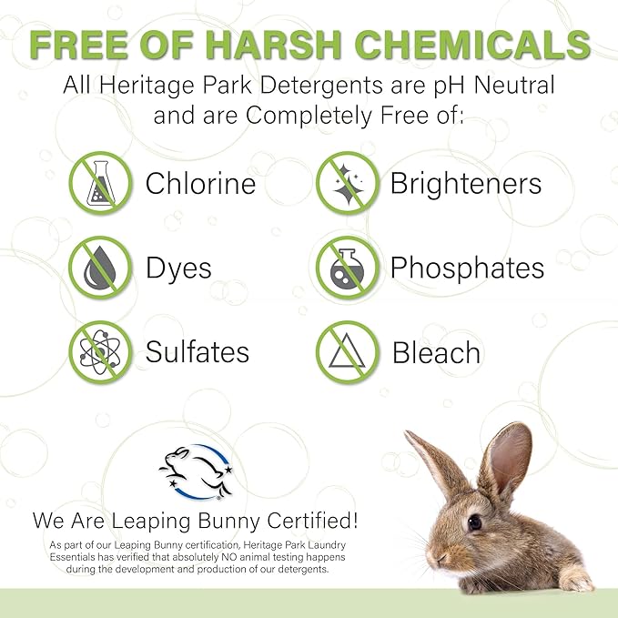 Heritage Park Luxury Laundry Detergent | Dermatologist Tested Plant based Natural & Enzyme Laundry Detergent | Sensitive Skin Friendly - Lavender Mist (32 fl oz)