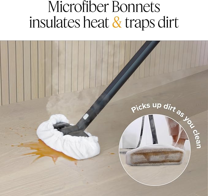 Dupray Large Rectangle Bonnets – Reusable Microfiber Steam Cleaner Pads, Heavy-Duty Steam Mop Accessories for Deep Cleaning Floors, Tiles, Grout, Walls, Kitchen Surfaces – Pack of 5