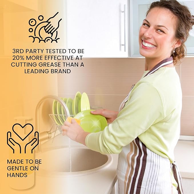 Foaming Dish Soap Refill Eco Friendly (5pk), Concentrated Powder Refills Make 5 Bottles x 12oz each of Non Toxic Dishwashing Soap or Dish Soap Spray, Plastic Free, Septic Safe