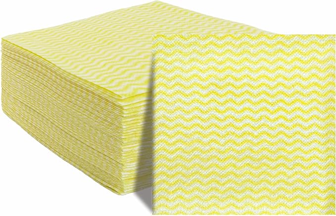 JEBBLAS Handi Wipes Reusable Cloths Dry Cleaning Cloths Dish Towel Dish Cloths Handy Cleaning Wipes,Pack of 50, Yellow