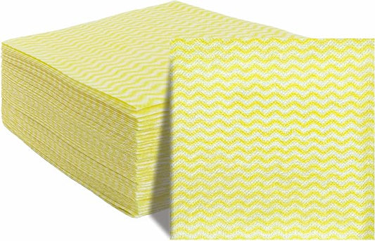 JEBBLAS Handi Wipes Reusable Cloths Dry Cleaning Cloths Dish Towel Dish Cloths Handy Cleaning Wipes,Pack of 50, Yellow