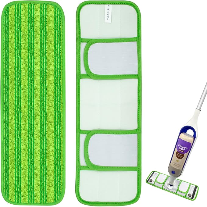 Upgraded Reusable Mop Pads Compatible with Swiffer PowerMop, Mop Refill Pads Replacement for Swiffer Power Mop Spray Mopping Pads for Multi-Surface Floor Cleaning, Quality Cationic Material & Washable