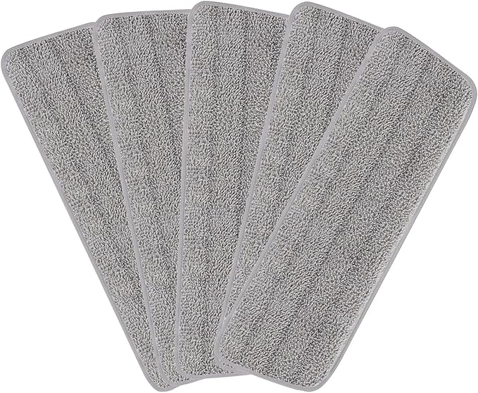 16.5 inch Reusable Mop Pads Microfiber Spray Mop Replacement Heads for Wet/Dry Mops Compatible with Bona Floor Care System (5 Pack)