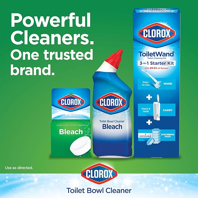 Clorox Ultra Clean Toilet Tablets Bleach 4 Count, 3.5 Ounces Each (Package May Vary)