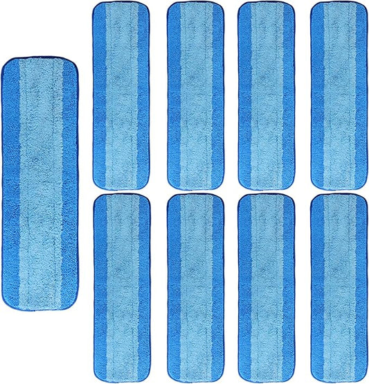 9 Pack Microfiber Cleaning Pads for Bona Mop, Reusable Microfiber Mop Pads for 18 Inch Mop, Hardwood Floor Replacement Cleaning Mop Pads, Machine Washes