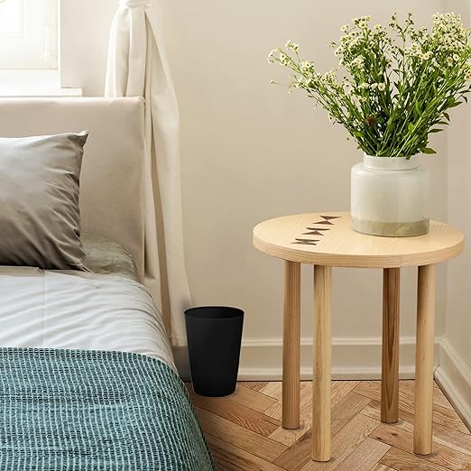 Mini Waste Basket - Pack of 2 Durable Small Plastic Garbage Trash Can Bin - Lidless Open-Top Rectangular Slim Profile for Compact Spaces - Suitable for Home, Bathroom, Office, Bedroom & More, Black