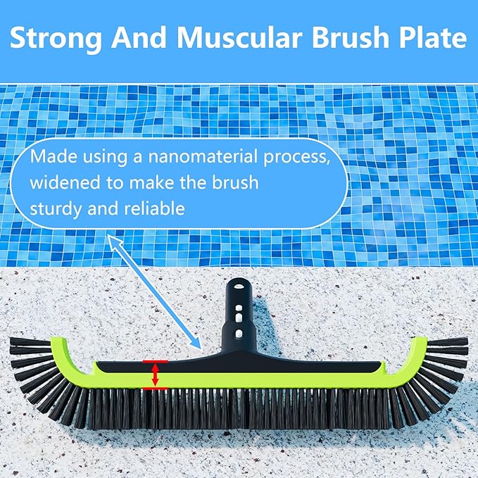 Sepetrel Upgrade Pool Brush Head for Cleaning Walls,Heavy Duty Inground/Above Ground Swimming Pool Scrub Brushes,Suitable for Various Harsh Environments