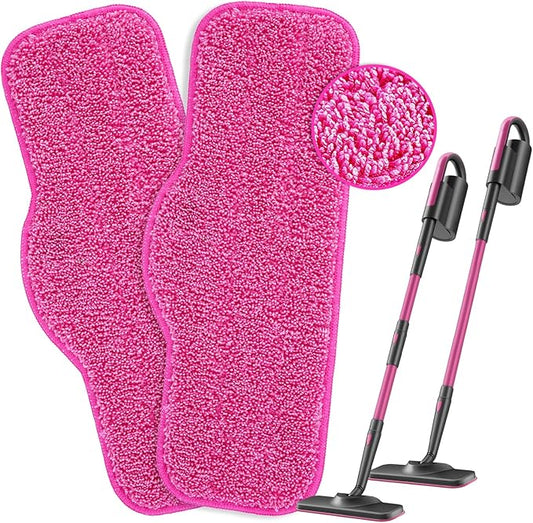 KEEPOW Microfiber Steam Mop Pads Compatible with Schenley Steam Mop 7 in 1, Washable and Reusable Mop Replacement Pads Steam Cleaner Attachments for Multi Surface Floor 2 Pack