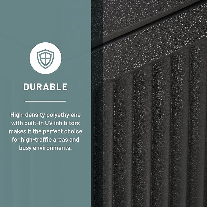 Safco Canmeleon Trash Can, 30 Gallons, Indoor and Outdoor Use, Durable & Weather-Resistant Commercial Garbage Can with Ashtray, Black