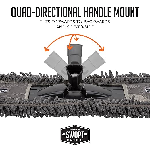 SWOPT 18” Microfiber Dust Mop Head with Refill – Microfiber Mop Head for Use on Wood, Laminate and Tile Floors, Lint Free Cleaning – 5102C6