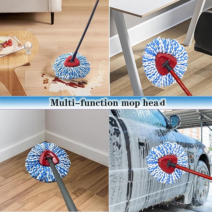 Mop Heads Replacement for O-Ceda Easy Wrin Spin Mop, Microfiber Spin Mop Refills, 4 Packs Mop Head Replacement Easy Cleaning Machine Washable