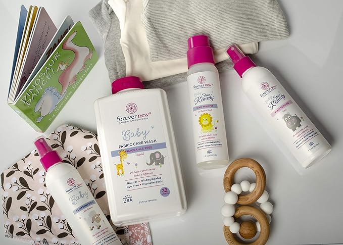 FOREVER NEW Baby Stain Remedy Gel - Fabric Stain Remover - Built-in Brush, 7 Fl Oz