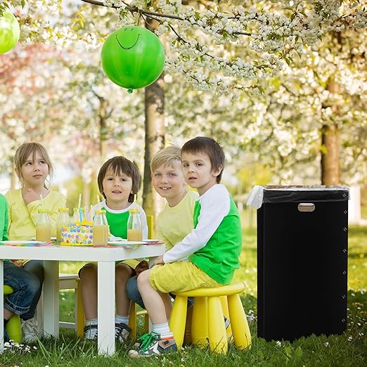 Nosiny 30 Pcs 50 Gallon Disposable and Reusable Corrugated Cardboard Trash Cans for Events, Recycling Bins Bulk with Trash Bags,Cardboard Garbage Boxes for Parties,18" x 18" x 36" (Black)