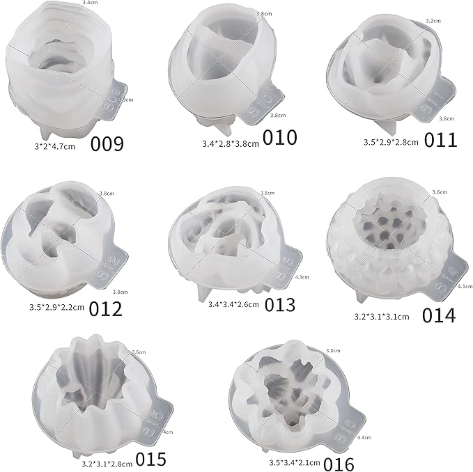 8 Pcs Flower Succulent Molds & Peony Rose Resin Candle Mold - Craft Supplies 3D Mold for Resin Casting