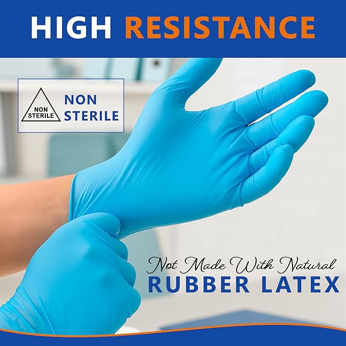 Nitrile Gloves Disposable Powder Free, Latex Free - Protective Gloves for Multi Use, Cooking, Cleaning 100-1000