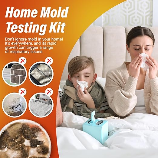 Mold Test Kit for Home Air Quality 10PCS - Mold Toxicity Test for HVAC, at Home Mold Test Kit, Mold Detector for Home Air Quality - Black Mold Testing Kit Air with Guide and Lab Support