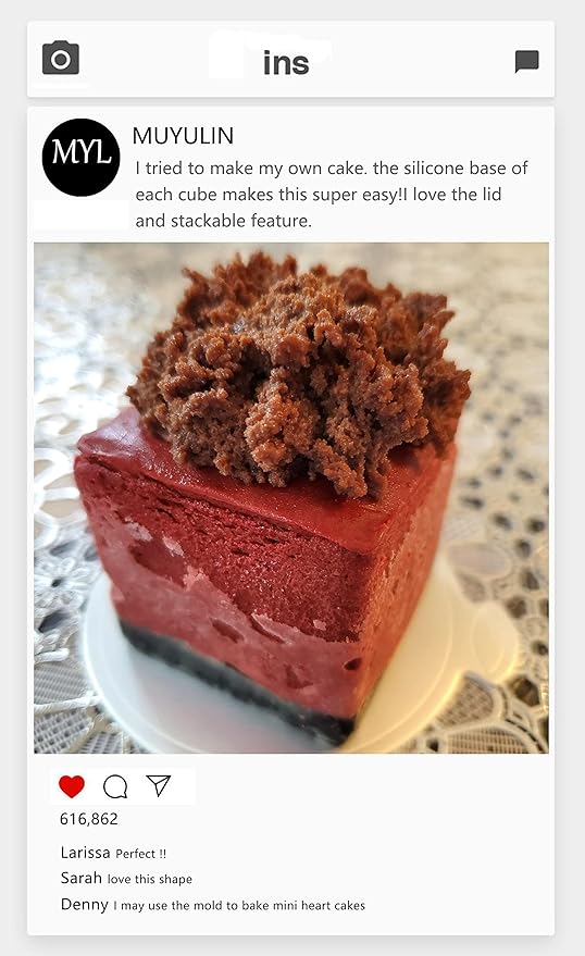 Large Square Silicone Molds, 2 Pack Candy Cake Mould, 8-Cavity Chocolate Molds for Baking Mousse Cake Dessert Cheesecake Pop Truffle Caramels Jelly Brownie for Party