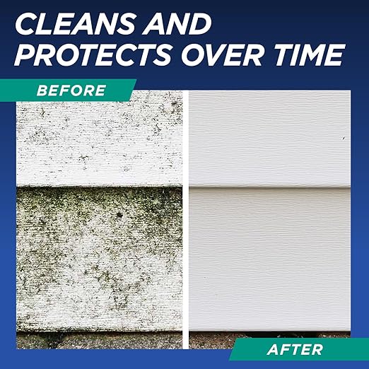 30 SECONDS Roof Cleaner & Protector with Hose End Sprayer - Lifts Stubborn Stains from Dirt, Moss, Mold, Algae & Lichen