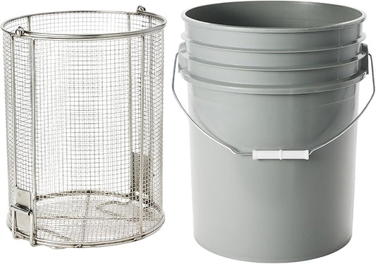Dip N’ Drain – The Ultimate Stainless Steel Parts Cleaning Basket | Fits Any 5-Gallon Bucket, 1/4″ Mesh, Swing Handle (Bucket Included)