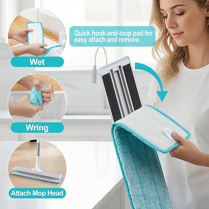 JOYMOOP 18 Inch Commercial Dust Mop for Hardwood Floors, Heavy Duty Industrial Wet Dry Mops with Telescopic Handle, Includes 5 Microfiber Mop Pads