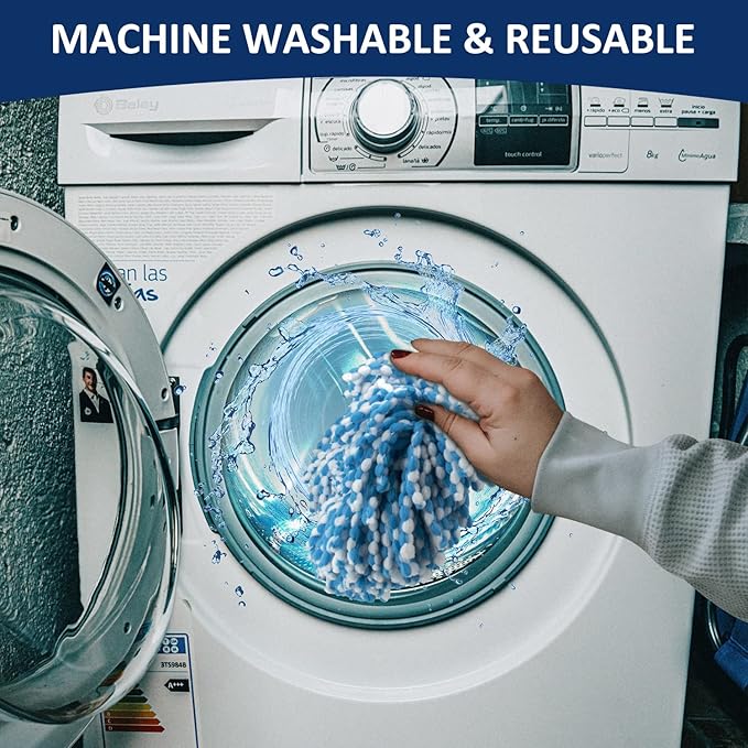 4 Pack Mop Head Replacement Compatiable with Oceda EasyWring,Mop Refill Replace Head for EasyWring Spin Mop 1 Tank systerm - Microfiber, Easy to Replace,Deep Floor Cleaning and Machine Washable