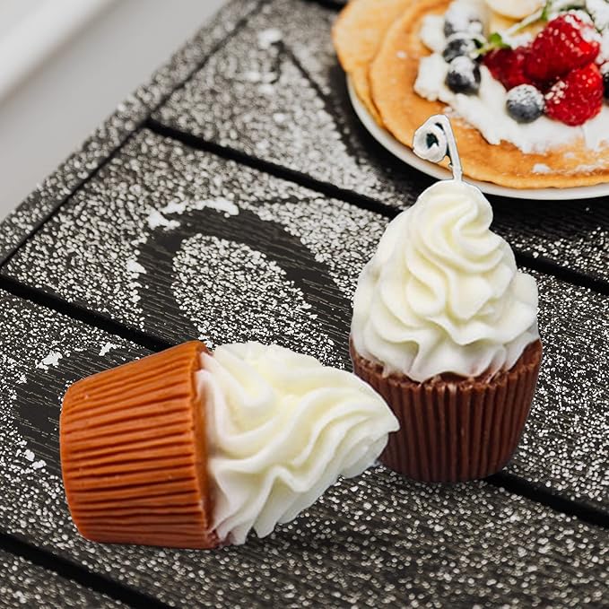 Wehous 2PCS Silicone Candle Mold, Cupcake Shape Soap Mold Resin Candle Mold for Epoxy Casting 3D Cute Ice Cream Chocolate Fondant Cake Mould for DIY Dessert Candle Soap Wax Resin Clay Craft Home Decor