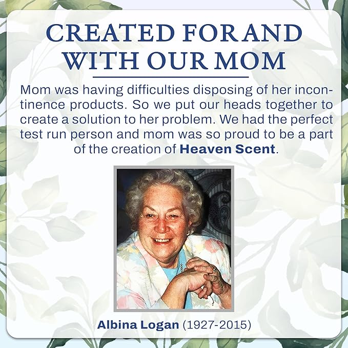 Heaven Scent Hygiene Bags 1.5MIL ULTRA-THICK Discreet Waste Disposal | Made in the USA | Mild Baby Powder Scented Trash Bags for Adult Briefs & Feminine Products - Large, 35 Bags