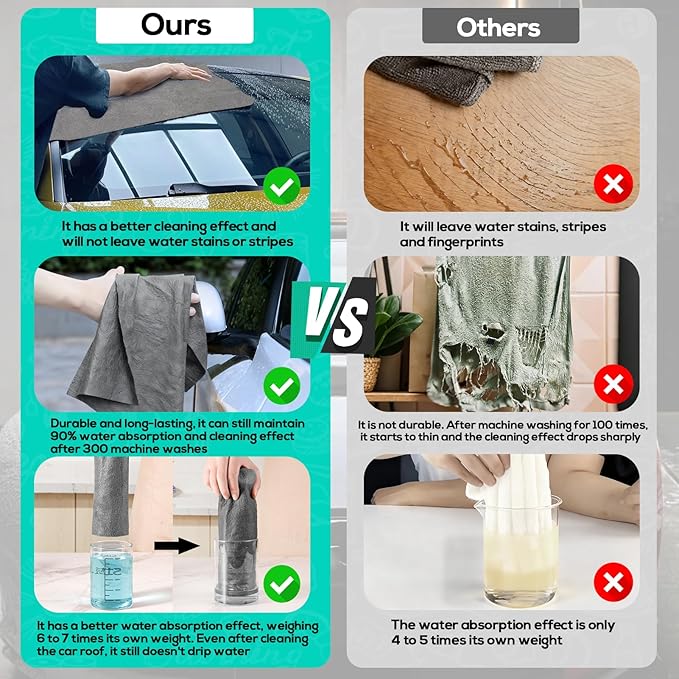 XANGNIER 4 Pack Car Drying Towel,Extra Large Microfiber Towels for Cars,Super Absorbent Micro Fiber Auto Drying Towel,Scratch Free,Reusable Wash Towels for Auto Detailing Flash,Car Cleaning Supplies