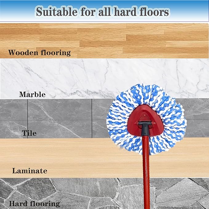 Mop Heads Replacement for O-Ceda Easy Wrin Spin Mop, Microfiber Spin Mop Refills, 4 Packs Mop Head Replacement Easy Cleaning Machine Washable