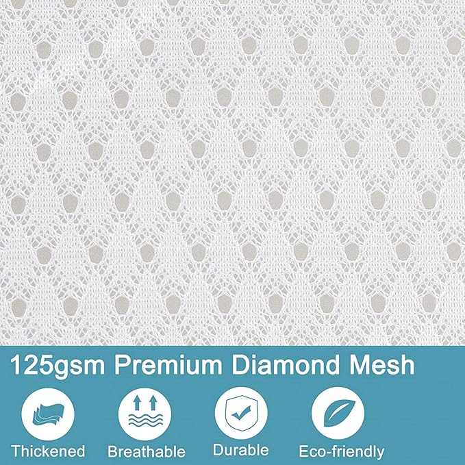 Polecasa 3Pcs Extra Durable 125g Diamond Mesh Laundry Bags with Sturdy Zipper for Delicates, Protect Clothes in Washing Machine, Laundry Room Essentials for College, Dorm (1 Large, 1 Medium, 1 Small)