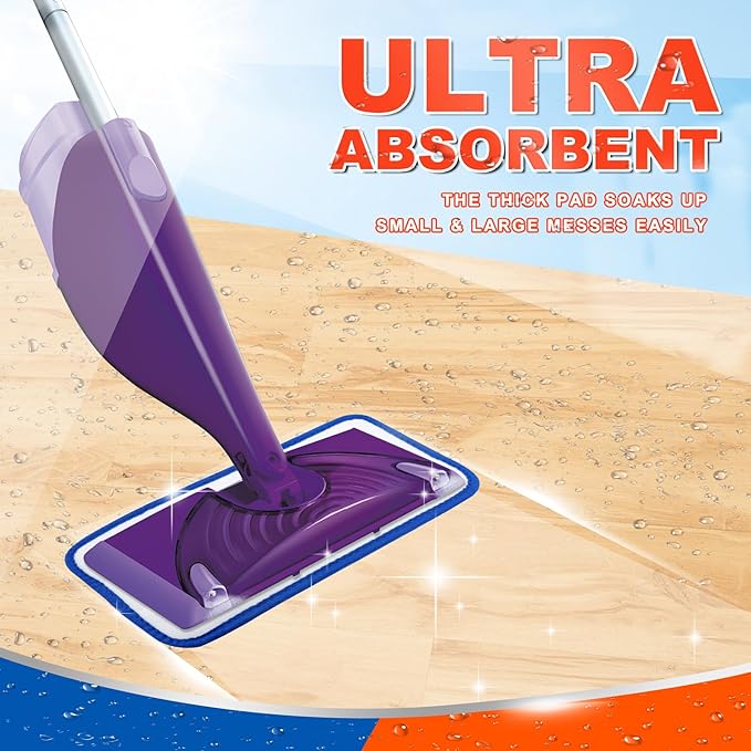 DR DAPPER Reusable Wet Jet Pads Compatible with Swiffer WetJet Mop, 4 Pack Wet Jet Refills, Reusable Wet Pads, Microfiber Mop Pad Refills for Floor Mopping and Cleaning, Wet & Dry Use Refills, Blue