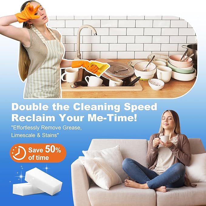 Melamine Sponges 1.18in - 21 Pack Sink, Bathtub & Tile Cleaner(Extra-Thick)