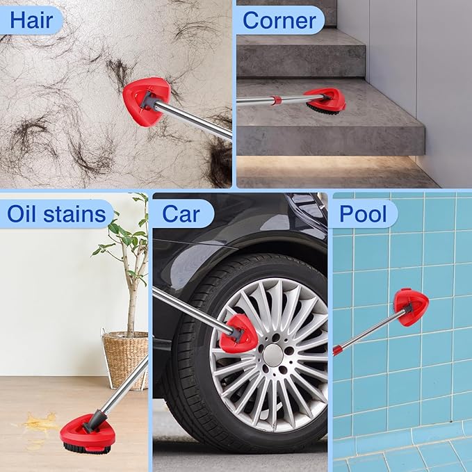 4 Pcs Spin Mop Heads Replacements & 4 Blue Mircofiber & 1 Brush & 2 Base &1 Handle Set for Ocedar Rinseclean 2-Tank System,Machine Washable Chenille Mop Replacement,Easy Cleaning for Bathroom,Kitchen