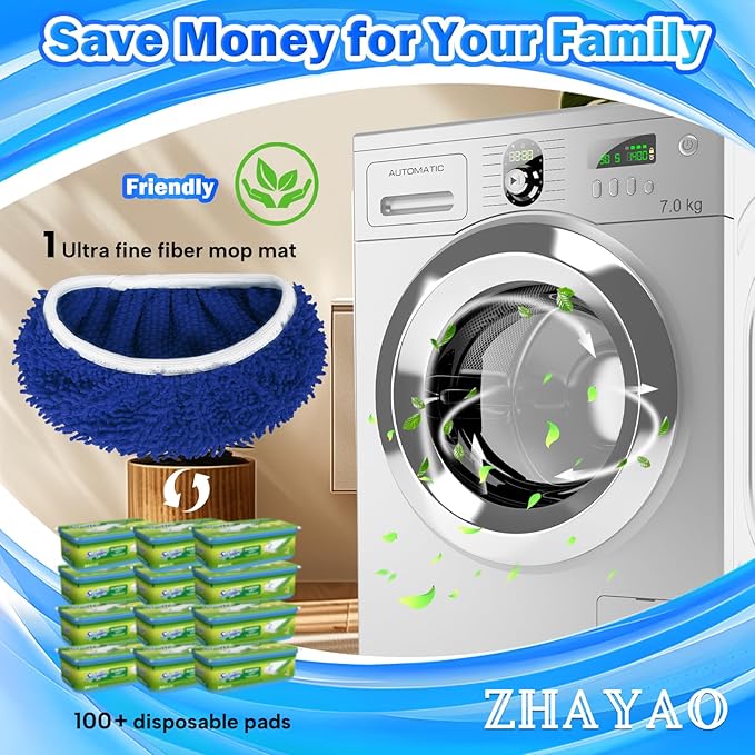 Coral Fleece Mop Pads, Reusable Wet/Dry Compatible with Swiffer, 3 Pack Washable for Hardwood/Surface Floor Cleaning