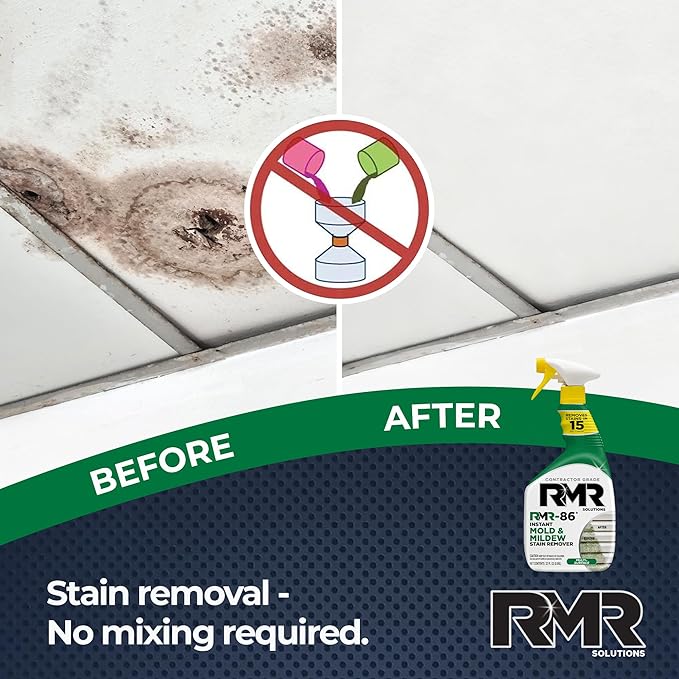 RMR-86 Instant Mold and Mildew Stain Remover Spray - Scrub Free Formula, 30 Fl Oz