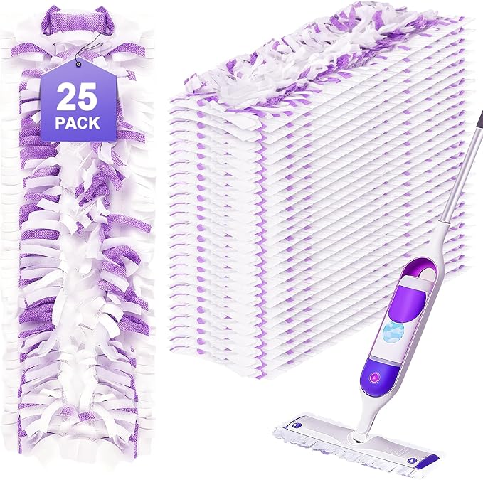 25 Count Disposable Power Mop Pads, 5X Cleaning Power Mop Refills for Swiffer Power Mop, Unscented 14-Layer Thickened Wood Mop Refill Pads for Surface Floor Cleaning